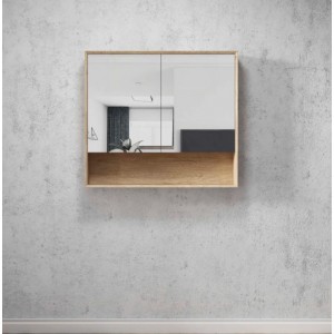 Byron Natural Oak Shaving Cabinet With Undershelf 900